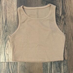 Tan waffle knit tank top